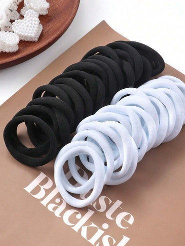 50 pcs Simple Women High Elastic Hair Ties, Suitable For Everyday Use