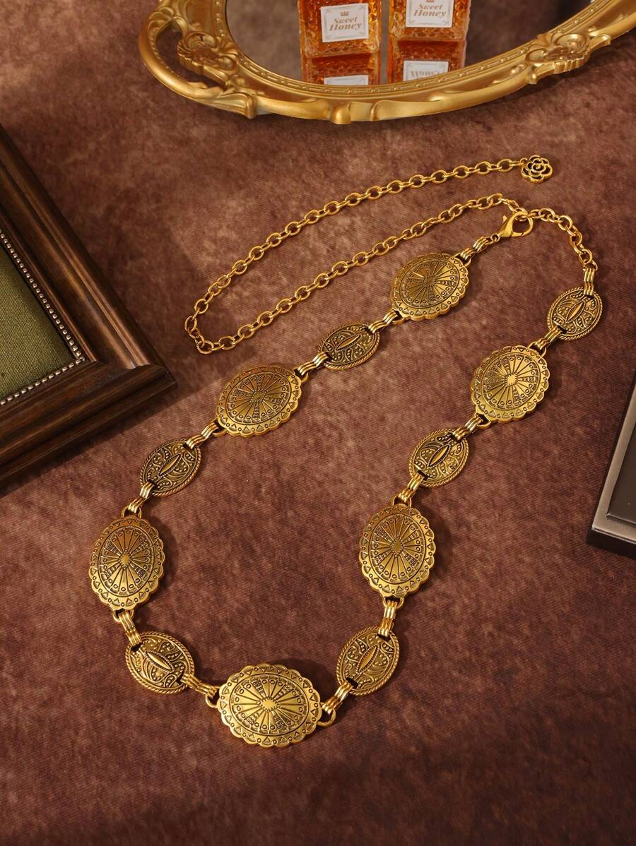 حزام خصر نسائي بوهو بنقوش أزهار وهندسية – ستايل عتيق أنيق