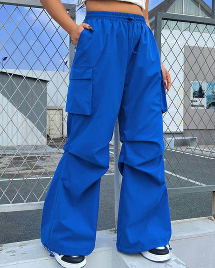 بنطلون كارغو أزرق من SHEIN EZwear للنساء بمقاسات كبيرة