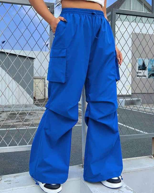 بنطلون كارغو أزرق من SHEIN EZwear للنساء بمقاسات كبيرة