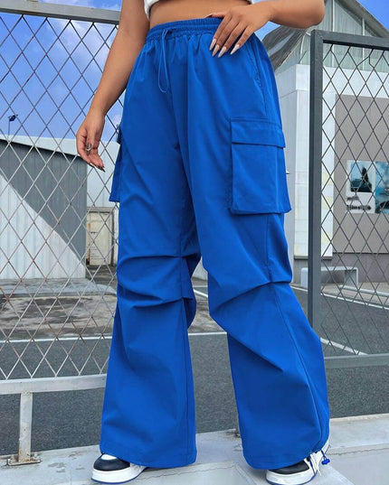 بنطلون كارغو أزرق من SHEIN EZwear للنساء بمقاسات كبيرة