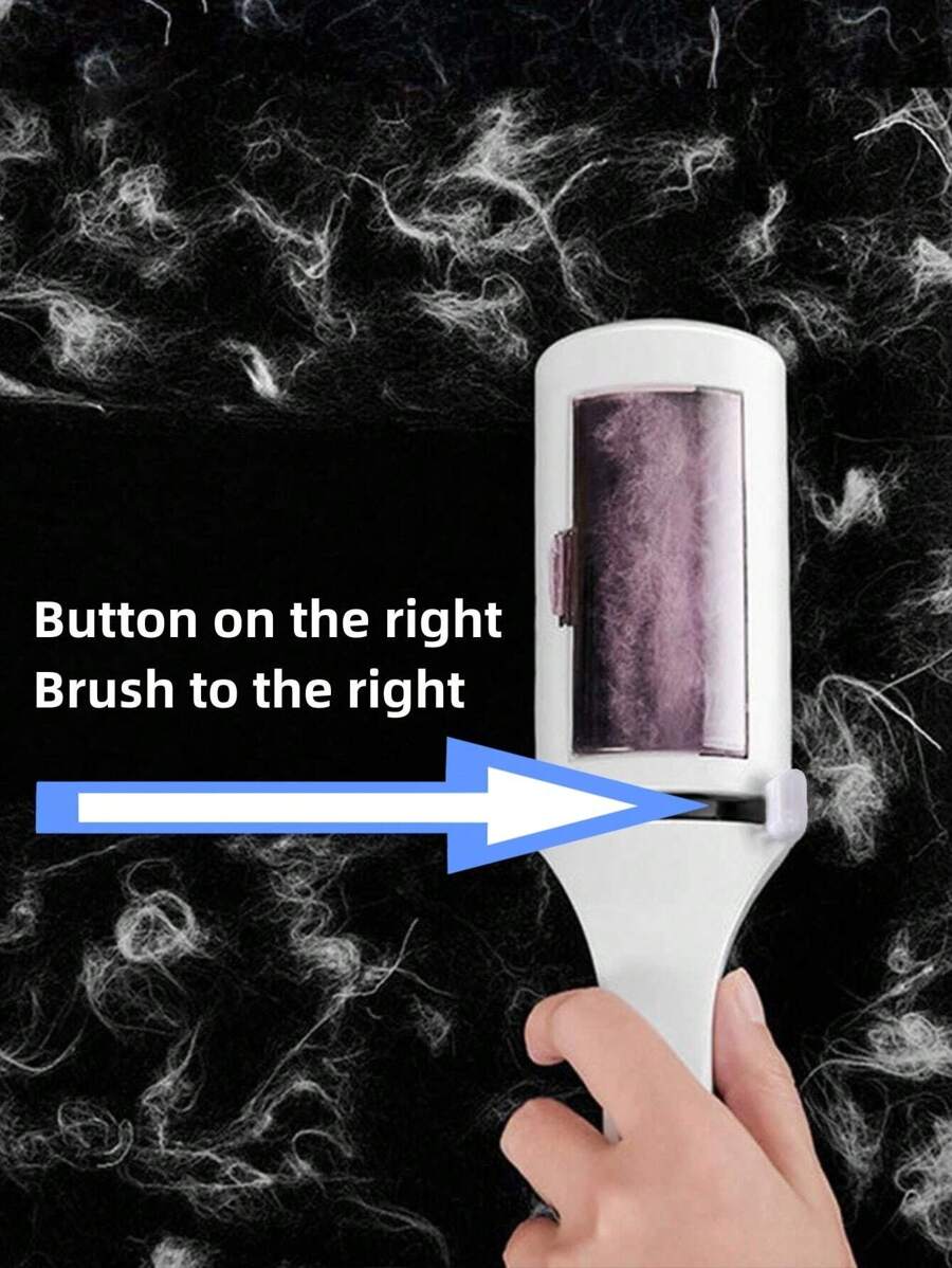 رول مزيل وبر محمول للملابس – فرشاة ثابتة لإزالة الشعر والغبار