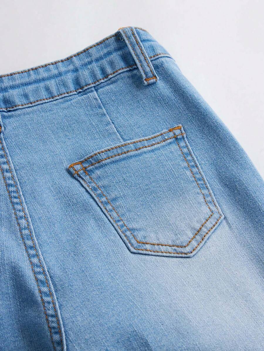 بنطلون جينز أنيق ومرن  shein