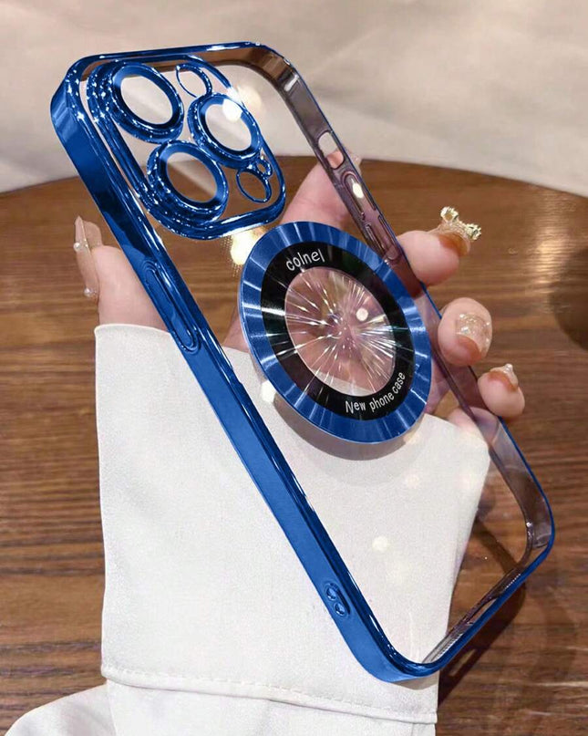 جراب موبايلiphone 12 Pro Max شفاف مغناطيسي بحافة ملونة – من Shein