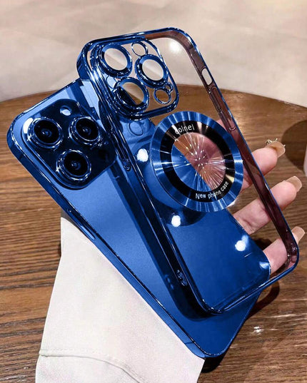 جراب موبايلiphone 12 Pro Max شفاف مغناطيسي بحافة ملونة – من Shein