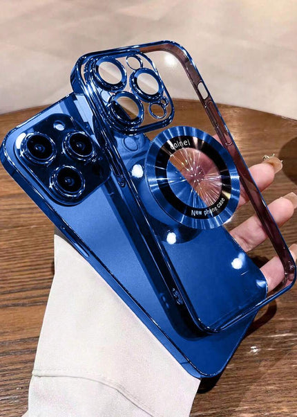 جراب موبايلiphone 12 Pro Max شفاف مغناطيسي بحافة ملونة – من Shein