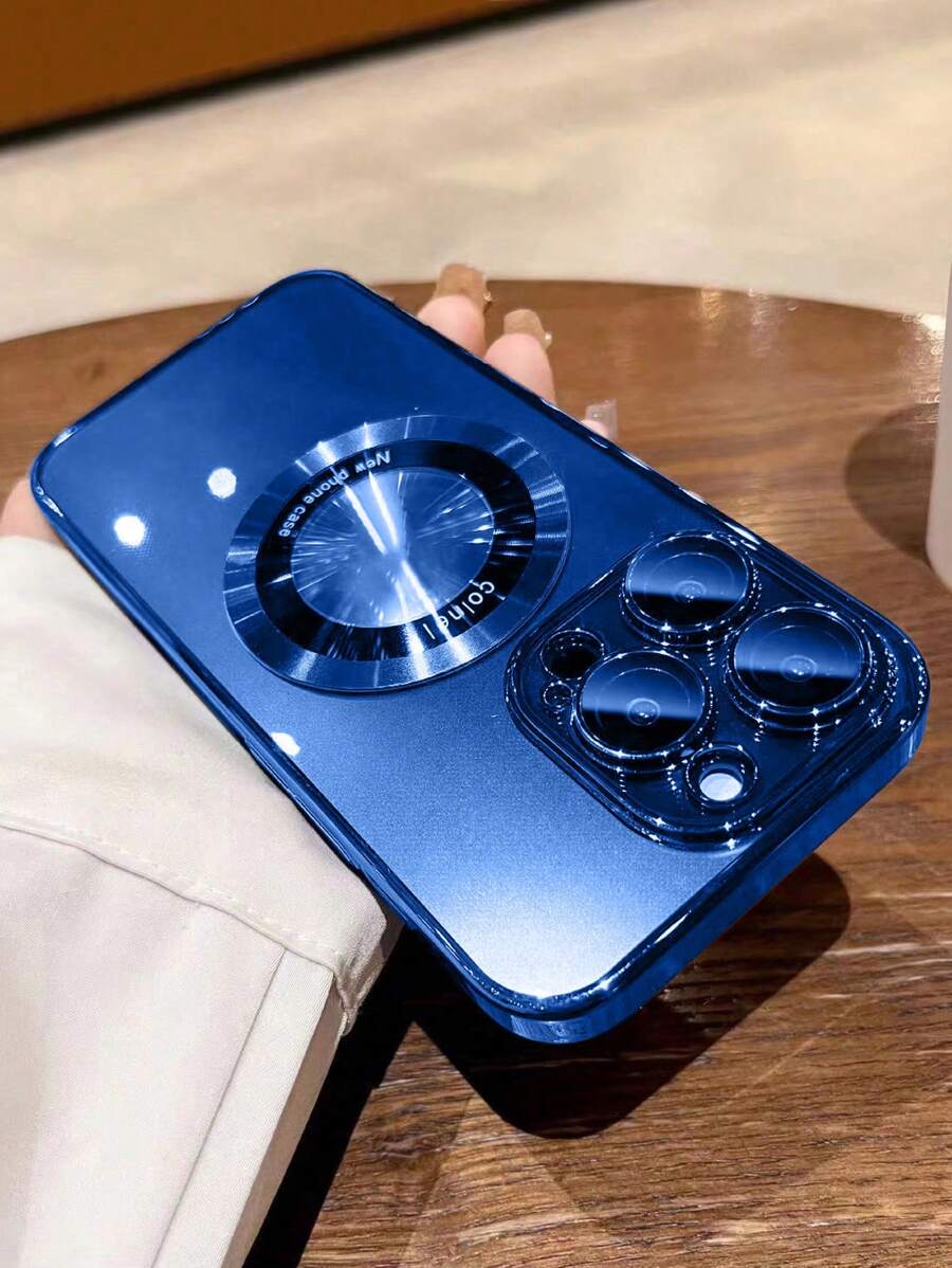 جراب موبايلiphone 12 Pro Max شفاف مغناطيسي بحافة ملونة – من Shein