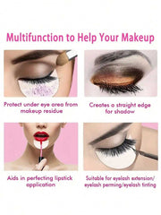50pcs White Small Eye Shadow Stickers/Isolation Sheets, Disposable Pads Without Velvet For Makeup