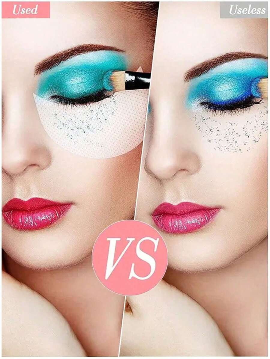 50pcs White Small Eye Shadow Stickers/Isolation Sheets, Disposable Pads Without Velvet For Makeup