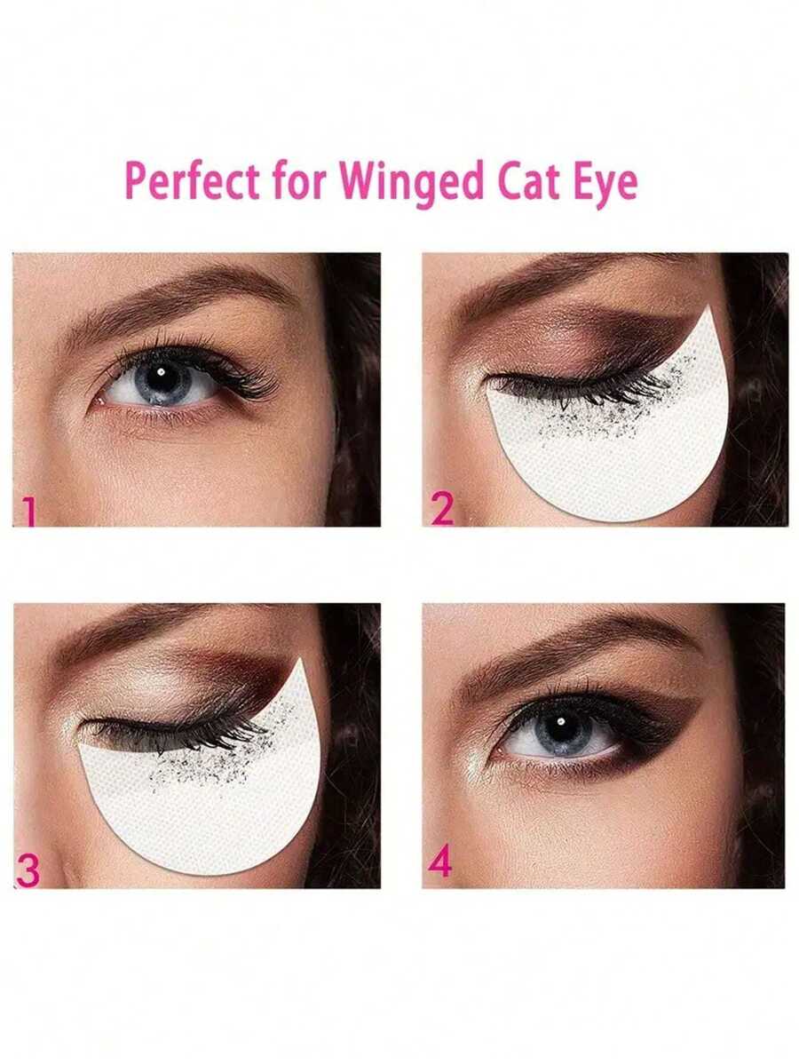 50pcs White Small Eye Shadow Stickers/Isolation Sheets, Disposable Pads Without Velvet For Makeup