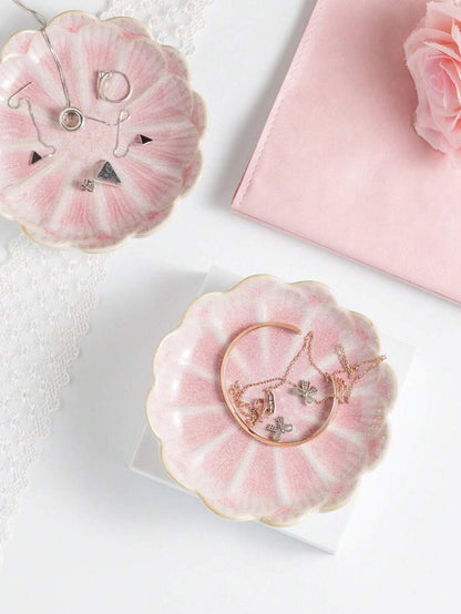 Ceramic Flower Petal Jewelry Holder, 4.45"