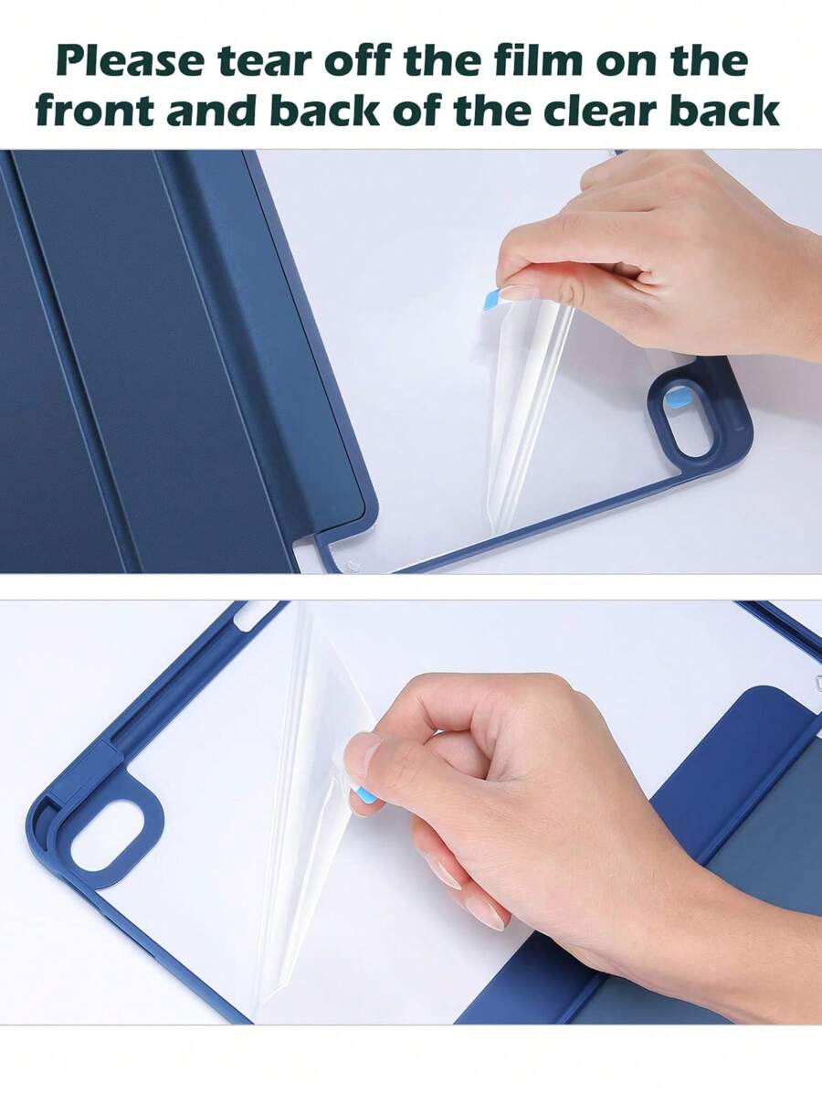 جراب آيباد10th أزرق ثلاثي الطي من السيليكون