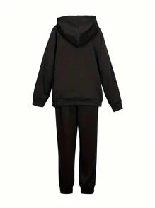 INAWLY Women's Heart Printed Long Sleeve Hoodie And Pants Set
