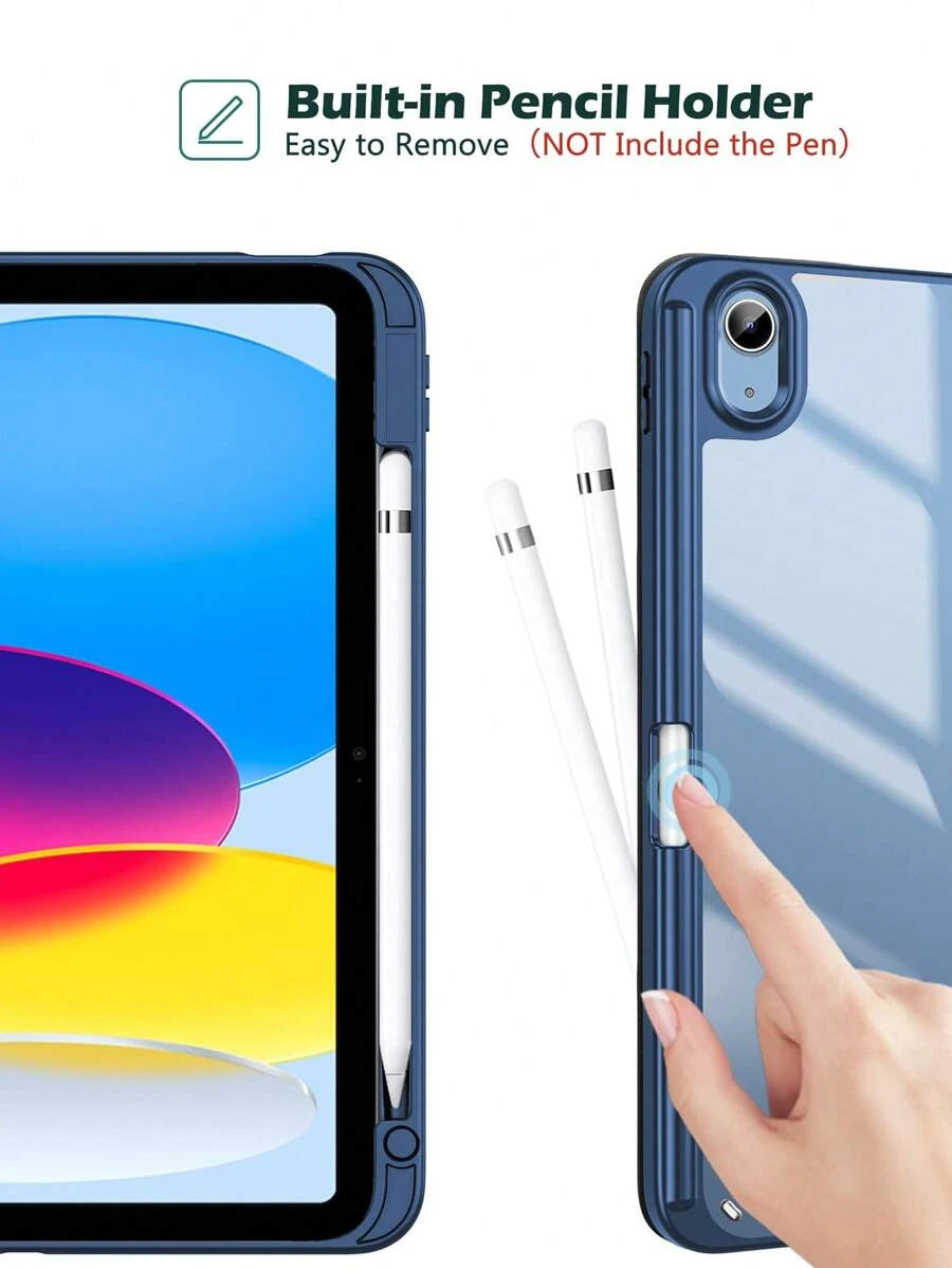 جراب آيباد10th أزرق ثلاثي الطي من السيليكون