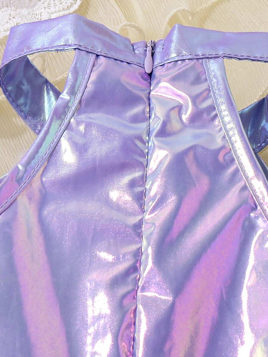 رومبر هالتر عاكس بالألوان للبنات – SHEIN Young Girl