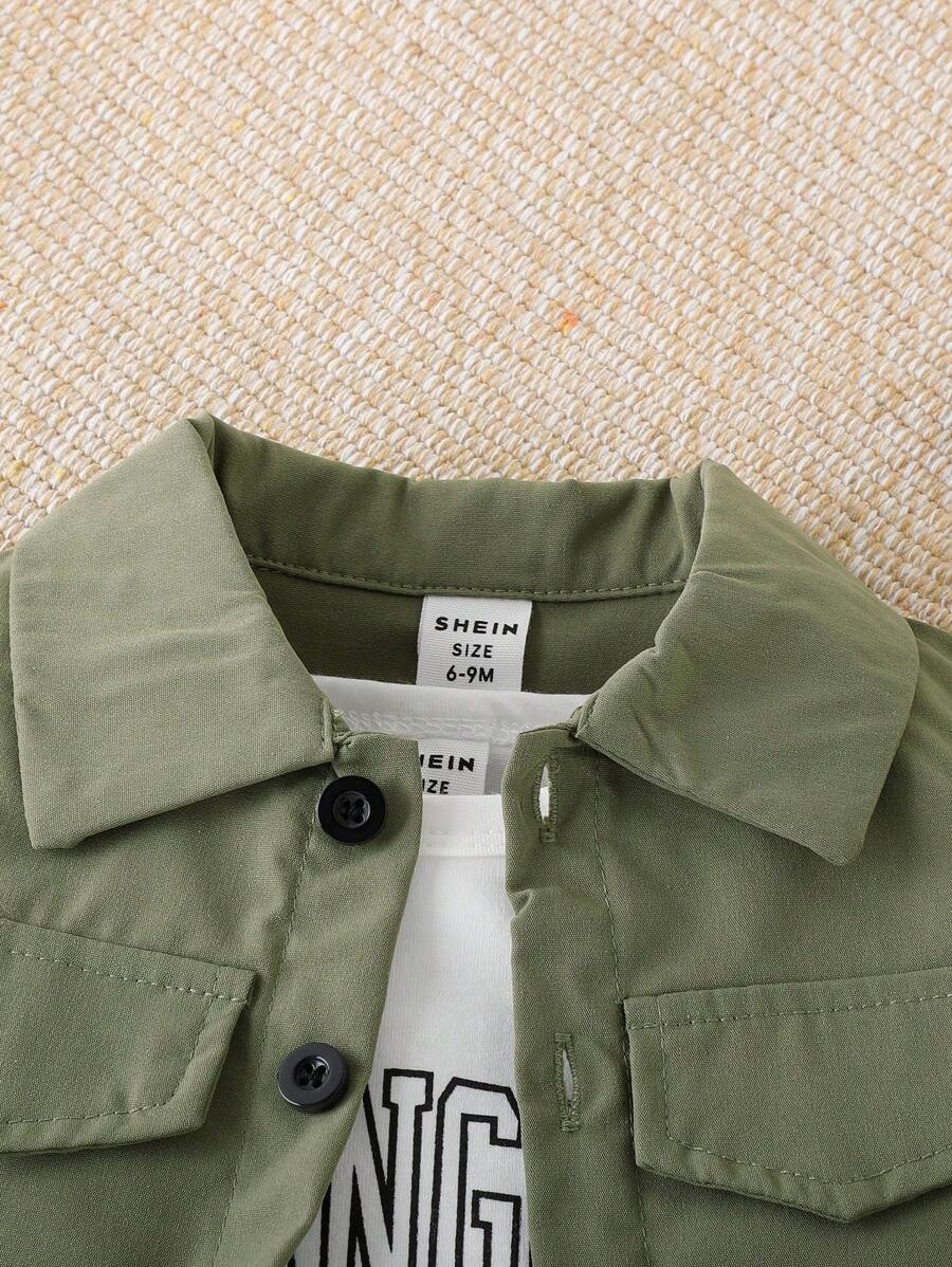 طقم ملابس عمل رياضي كاجوال للأطفال من SHEIN مكون من ثلاث قطع للصيف