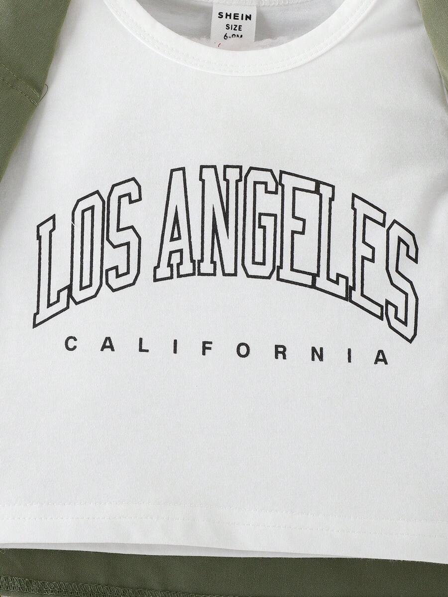 طقم ملابس عمل رياضي كاجوال للأطفال من SHEIN مكون من ثلاث قطع للصيف