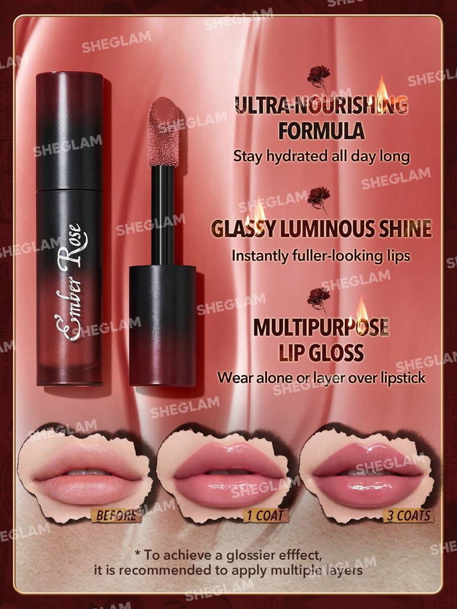 SHEGLAM Ember Rose Immortal Love Nourishing Lip Gloss-Unconditional