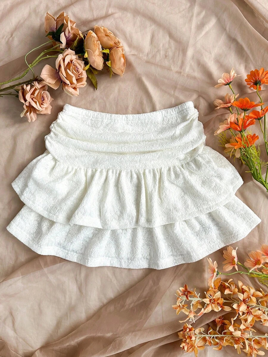 تنورة نسائية من Soleia بحواف مطرزة وفتحة غير متماثلة مع طيات