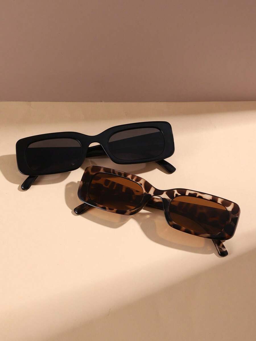 طقم نظارات شمسية مربعة Y2K عصرية – للرجال والنساء، مثالية للشاطئ والسفر