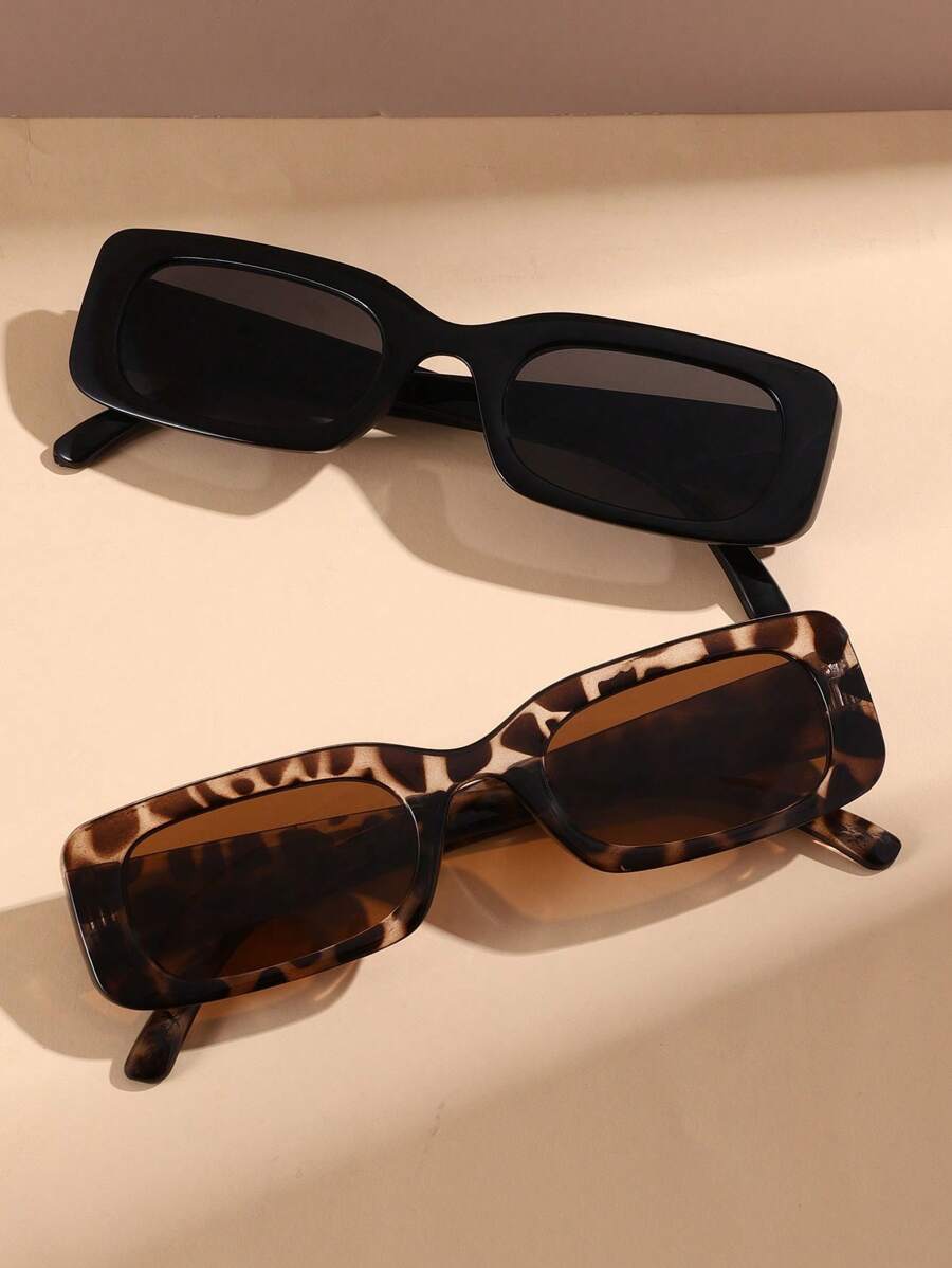 طقم نظارات شمسية مربعة Y2K عصرية – للرجال والنساء، مثالية للشاطئ والسفر