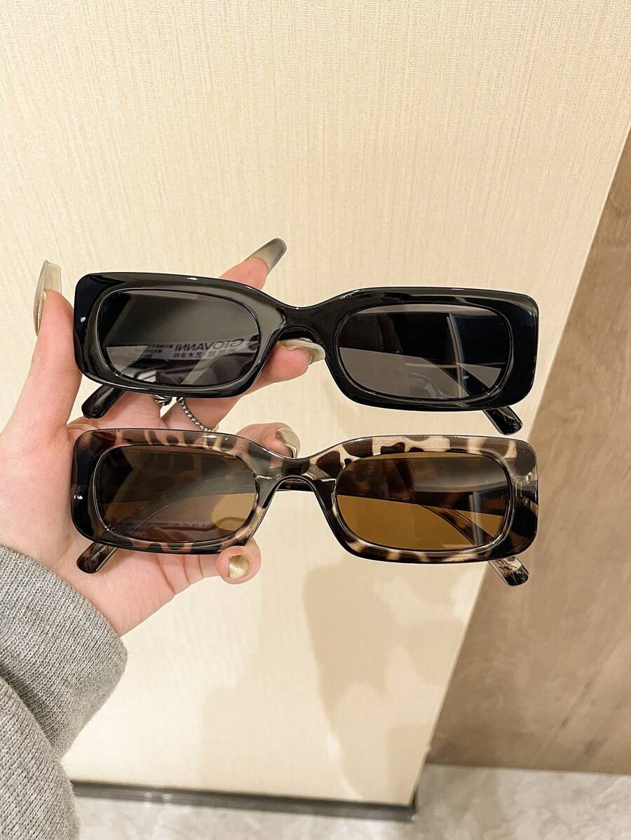 طقم نظارات شمسية مربعة Y2K عصرية – للرجال والنساء، مثالية للشاطئ والسفر