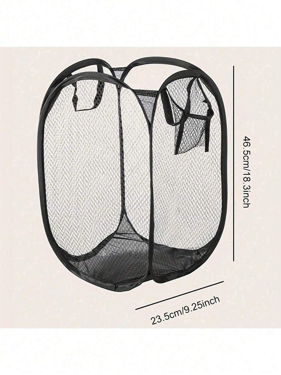 سلة غسيل قابلة للطي، سعة قطعة واحدة، مزودة بمقابض