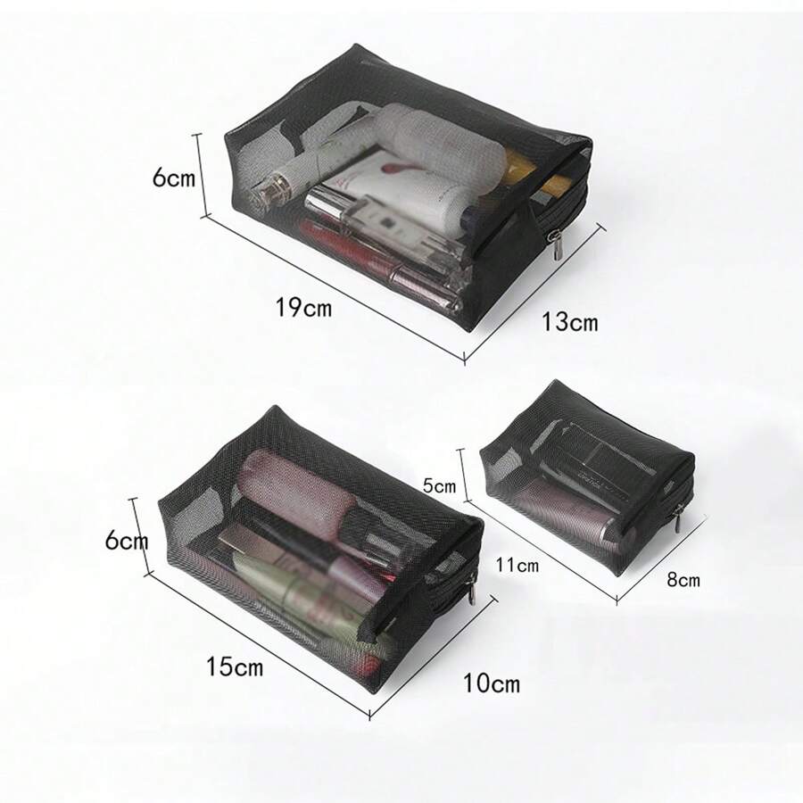 حقيبة مكياج شبكية ومنظم (قطعة واحدة)

