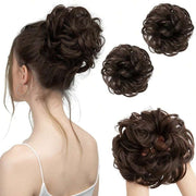 ربطات شعر صناعية، كعكة شعر مرفوعة وهمية، تمديدات شعر للنساء والفتيات