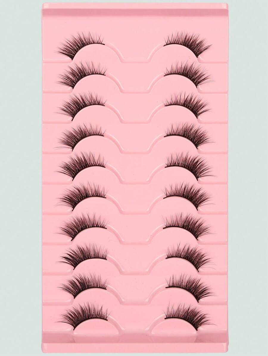Himirell 10pairs Natural Crossed Eyelashes With Cat Eye Effect And Extended Ends
