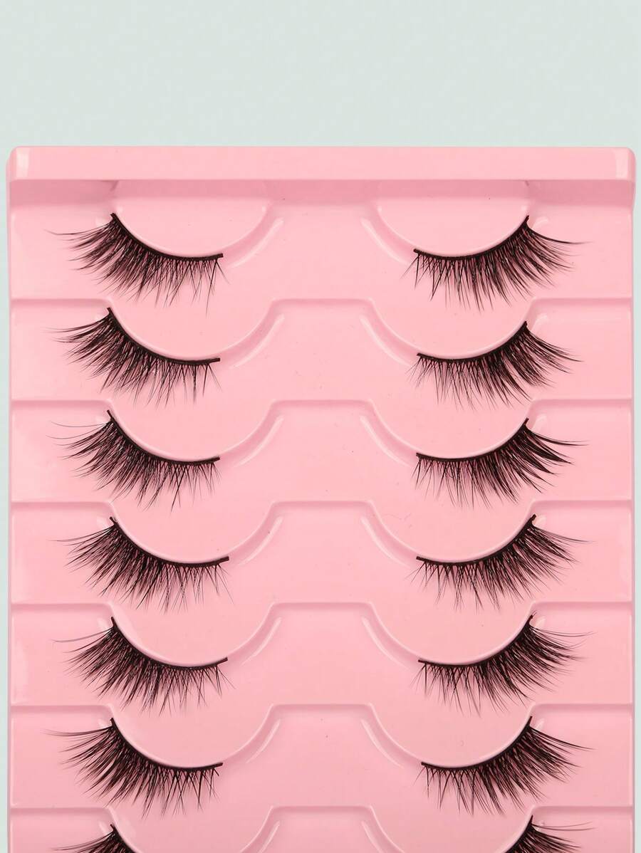 Himirell 10pairs Natural Crossed Eyelashes With Cat Eye Effect And Extended Ends