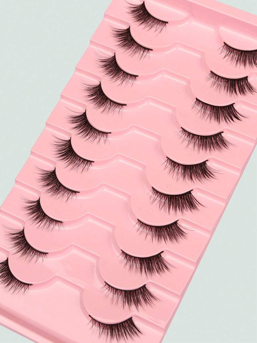 Himirell 10pairs Natural Crossed Eyelashes With Cat Eye Effect And Extended Ends