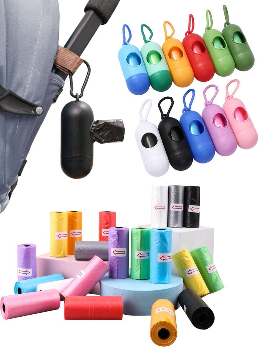 ٣ لفائف عشوائية (٤٥ كيس) من أكياس الحفاضات القابلة للتخلص + صندوق تخزين واحد