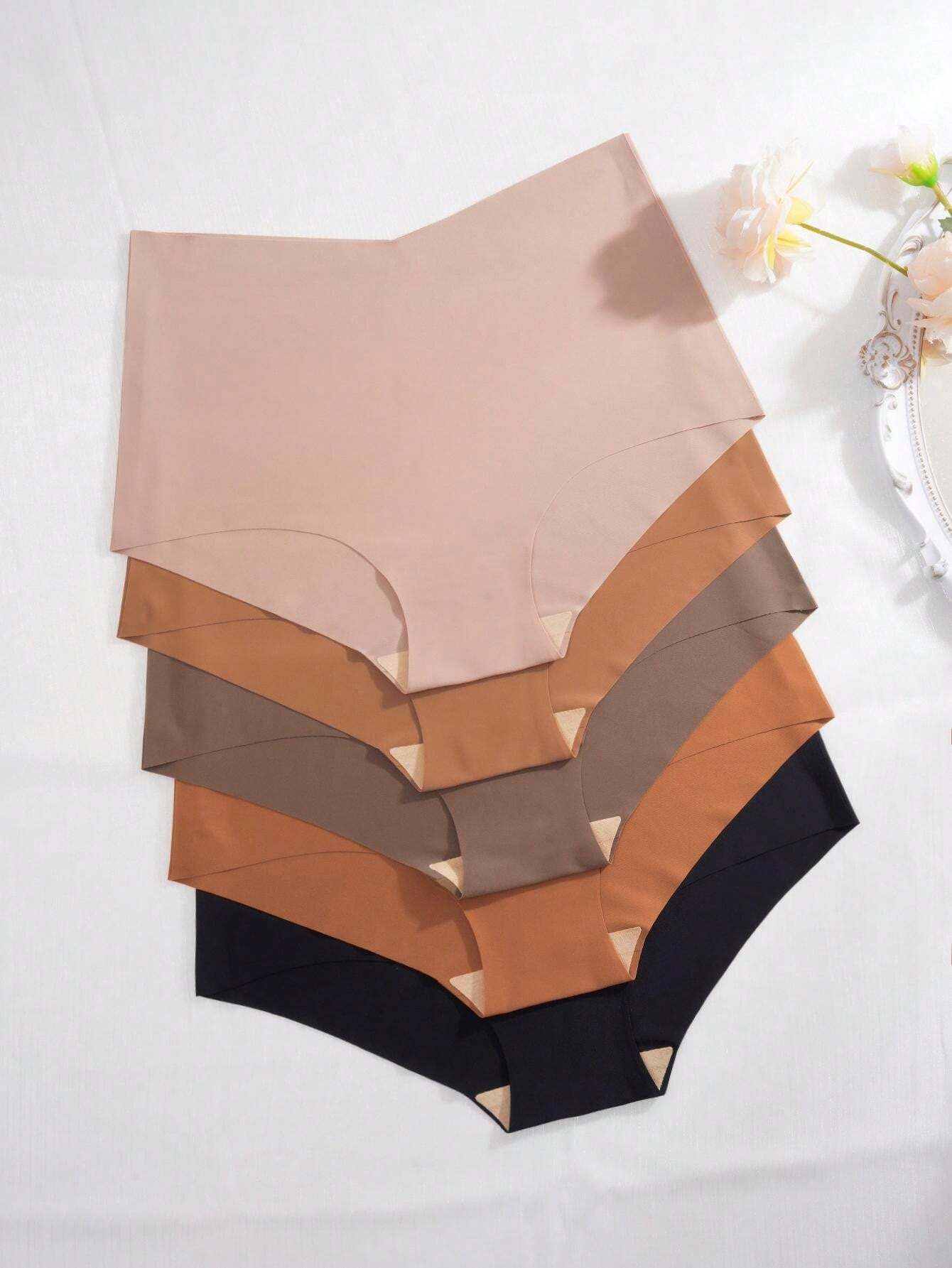 عبوة 5 قطع بانتي نسائي هيبستر بدون خياطة – خصر مرتفع مريح وملمس ناعم على البشرة