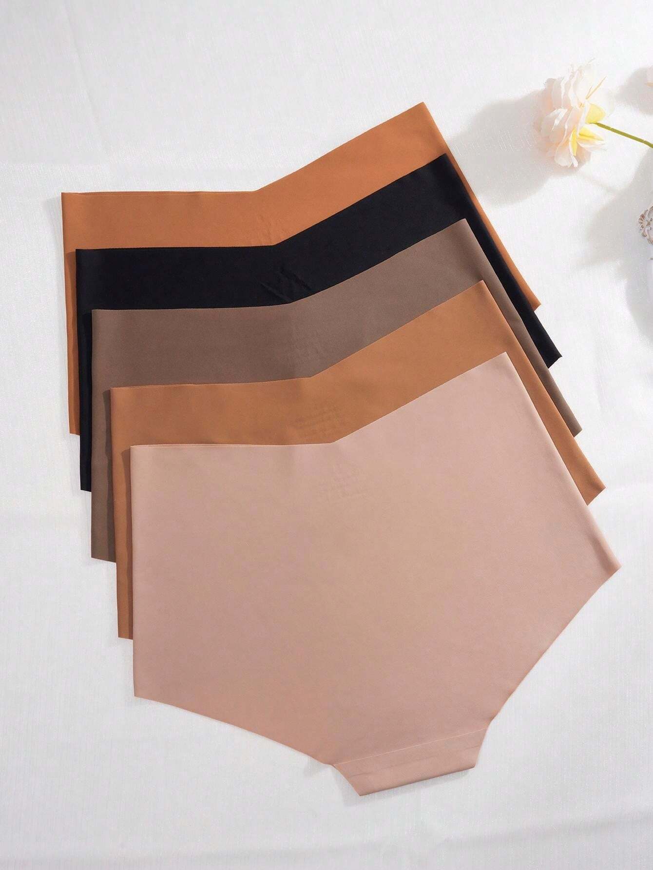 عبوة 5 قطع بانتي نسائي هيبستر بدون خياطة – خصر مرتفع مريح وملمس ناعم على البشرة