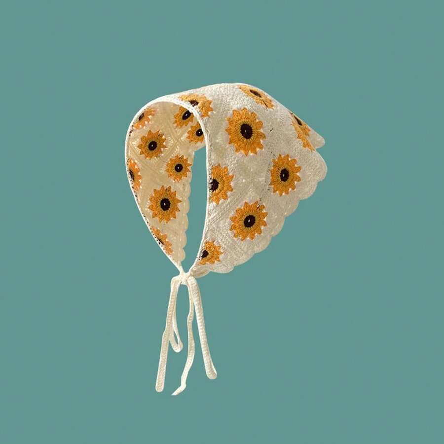 عصابة رأس محبوكة كروشيه على الطراز البوهيمي الفرنسي العتيق للنساء