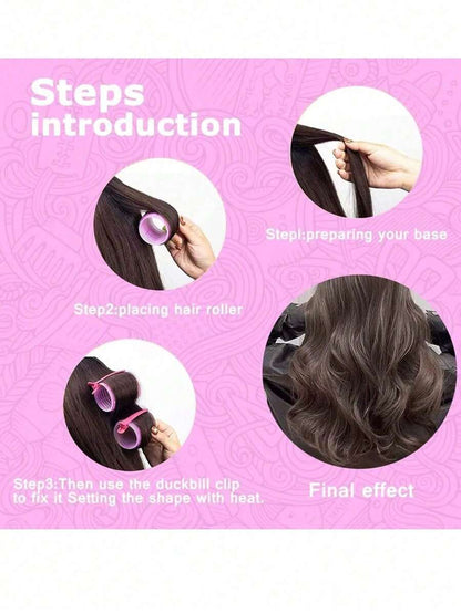 6pcs/Set Large Size Hair Rollers With Clips