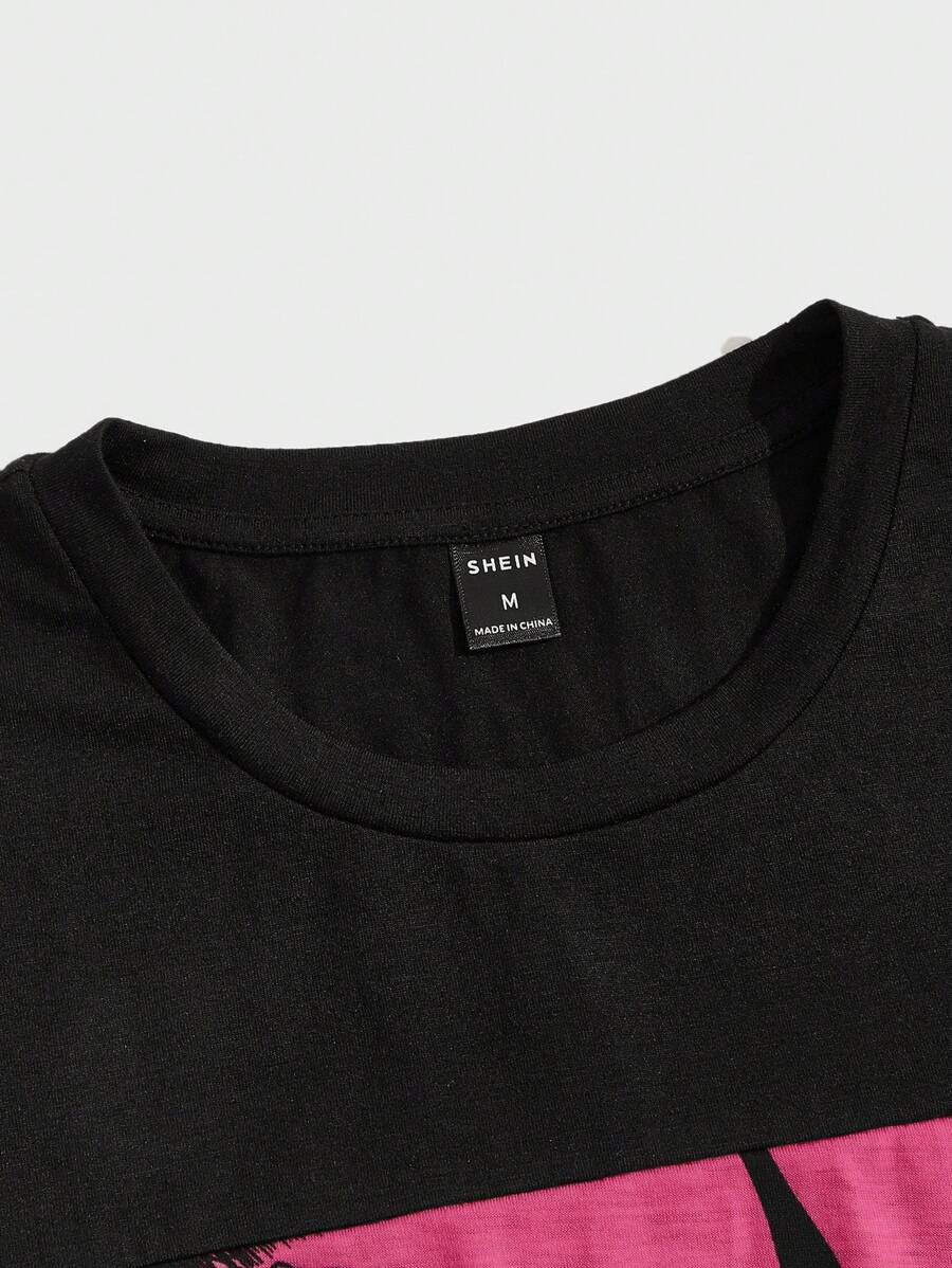 طقم تى شيرت محبوك عصري للرجال من مانفينيتي في سي أي مع شورت منسوج