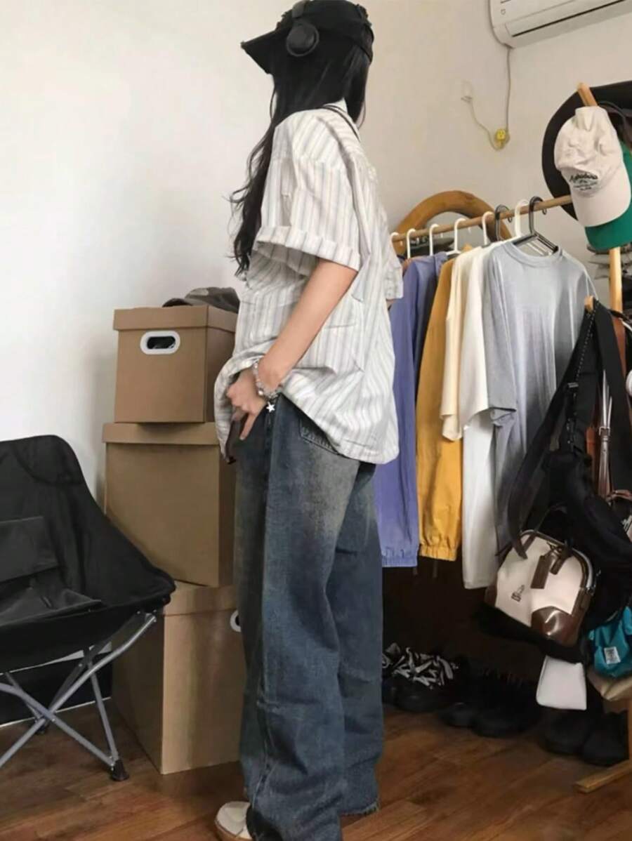 قميص صيفي كاجوال نسائي مخطط من تشيكيز