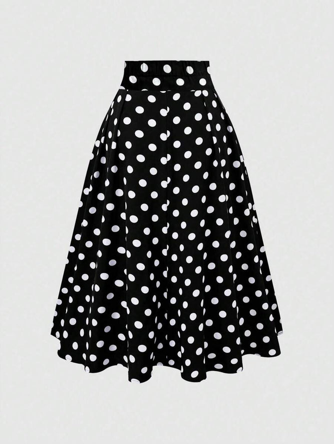 تنورة أنيقة من Franclia بنقشة نقاط البولكا