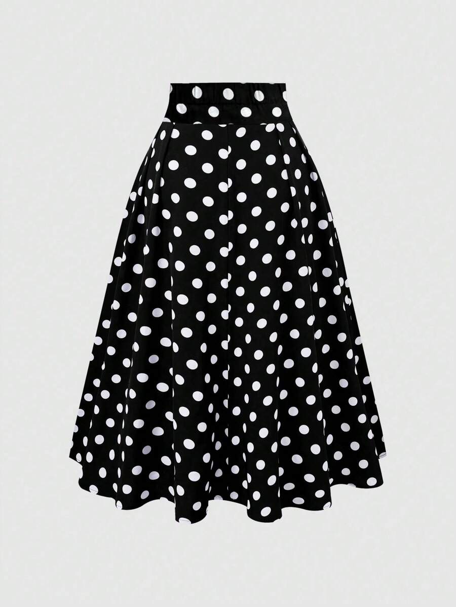 تنورة أنيقة من Franclia بنقشة نقاط البولكا