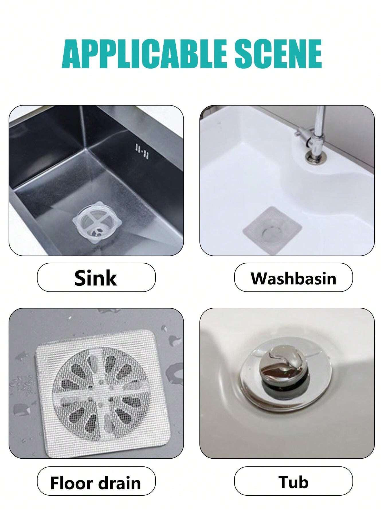 فلتر مصرف قابل للتصرف 10 قطع – مانع الشعر والحشرات للمرحاض والمغسلة والمجاري