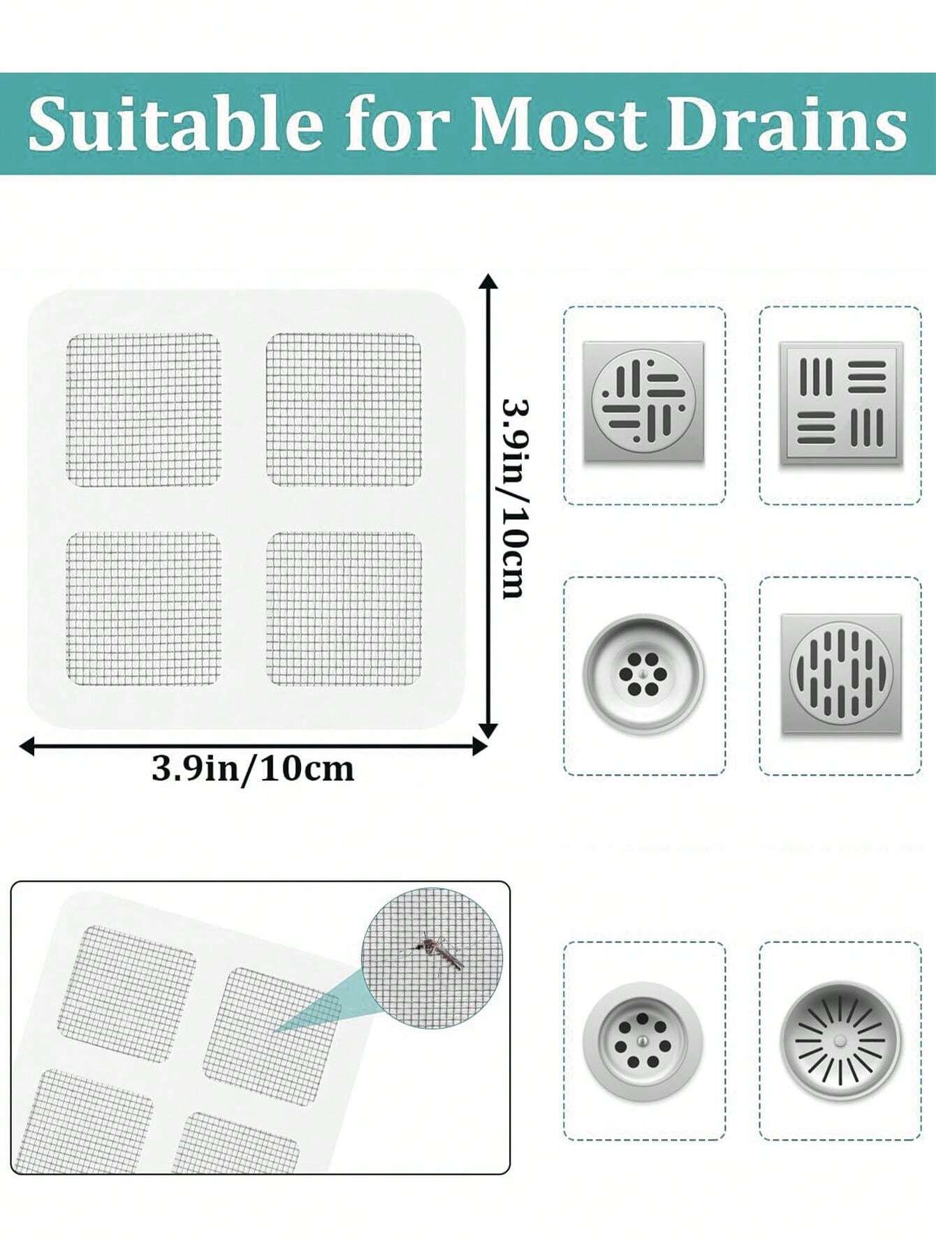 فلتر مصرف قابل للتصرف 10 قطع – مانع الشعر والحشرات للمرحاض والمغسلة والمجاري
