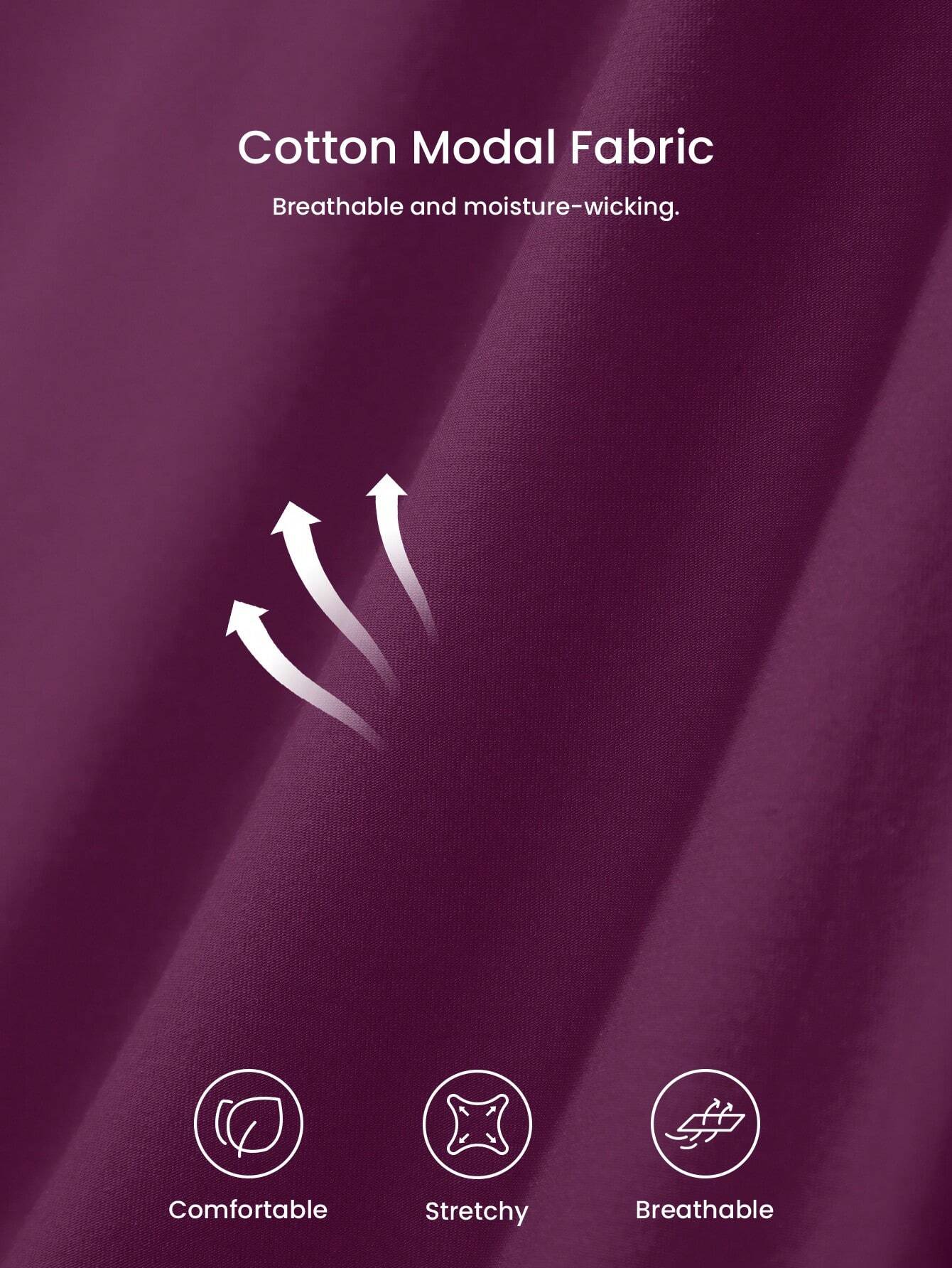 بيجامة نسائي باللون البنفسجي من القطن والمودال من لوفليت