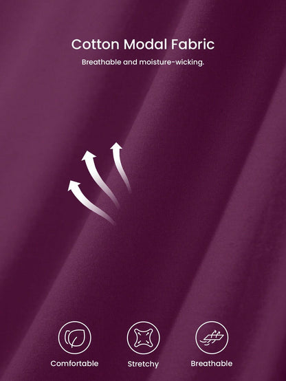 بيجامة نسائي باللون البنفسجي من القطن والمودال من لوفليت