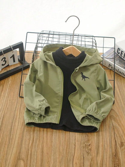 جاكيت أطفـــــــــــــــال SHEIN بغطاء رأس وأكمام طويلة مطبوع