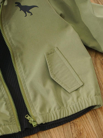 جاكيت أطفـــــــــــــــال SHEIN بغطاء رأس وأكمام طويلة مطبوع