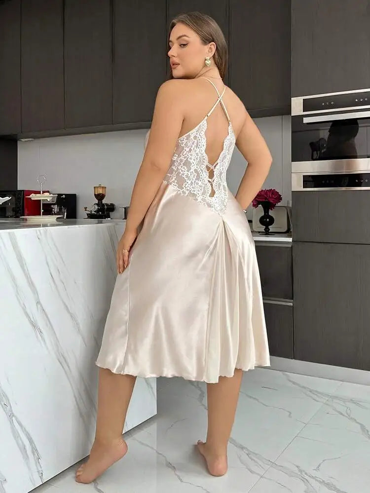 روب شيفون شفاف مع لانجري دانتيل – من Shein