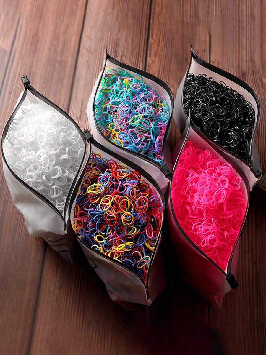 1000 قطعة/العبوة من أربطة الشعر المطاطية للاستخدام مرة واحدة