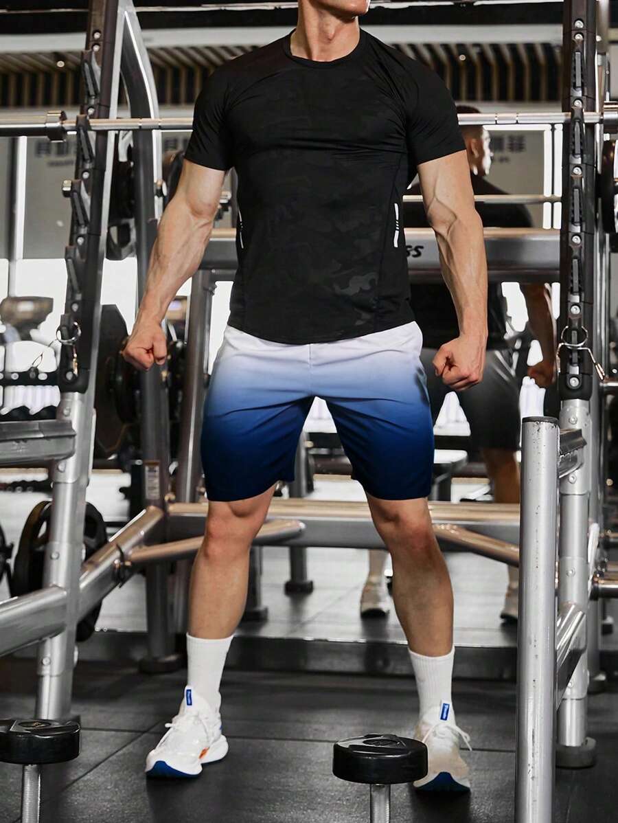 شورت رياضي رجالي بتدرج لوني أومبري من مانفينيتي فيتنس